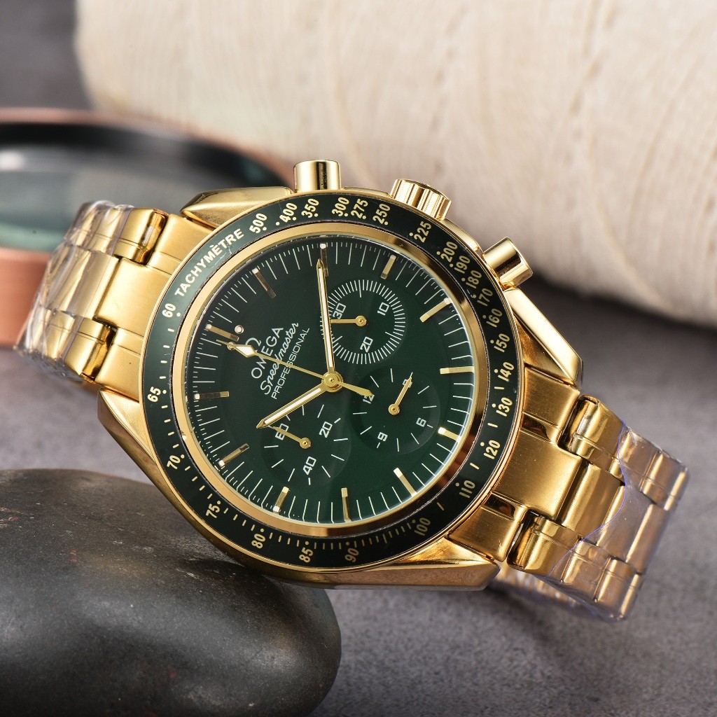 Omega Speedmaster Series Three-Eye Six-Hand Dial Stainless Steel Watch ...