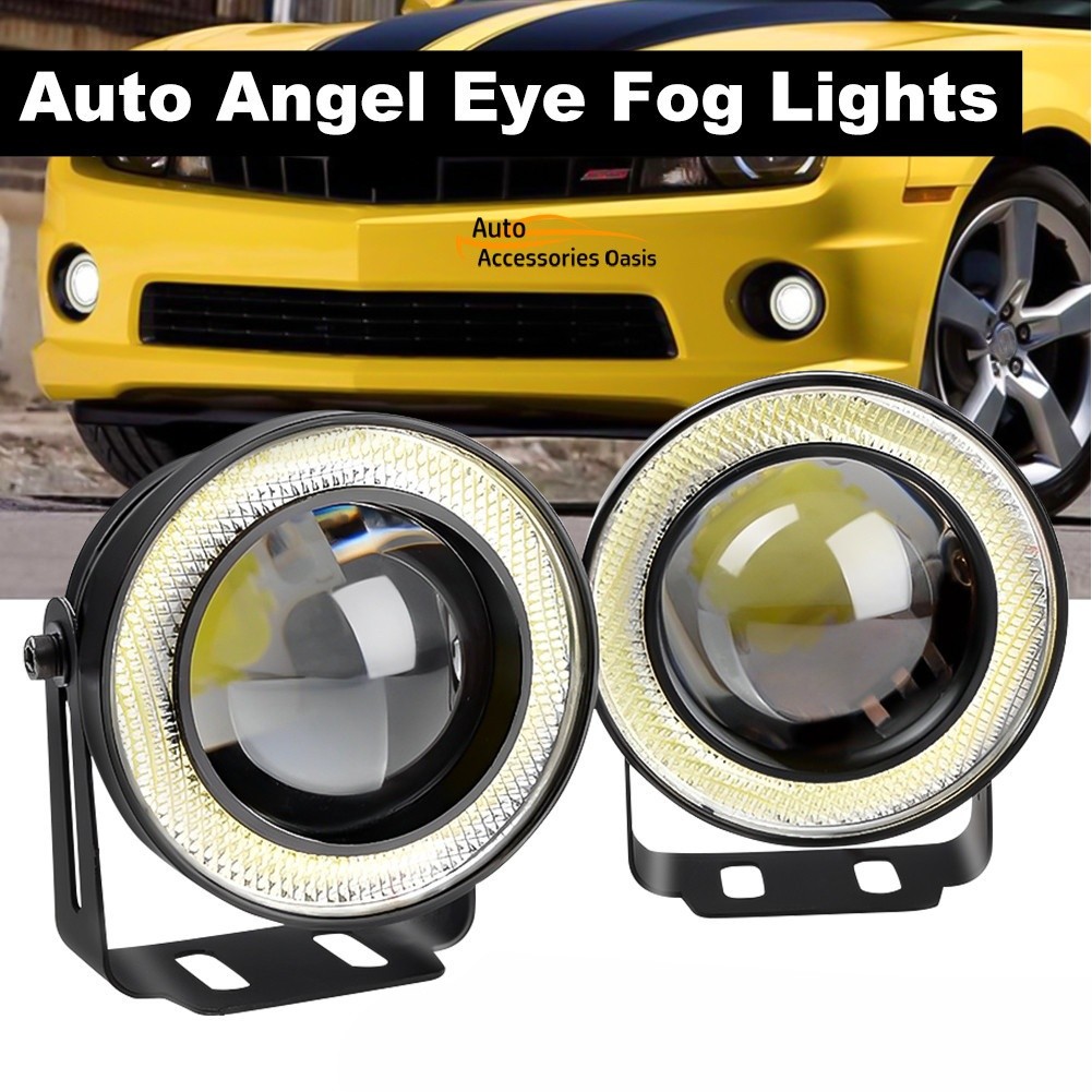 2pcs 3.5 inch Universal Car COB LED Angel Eyes Fog Light Ring Lens