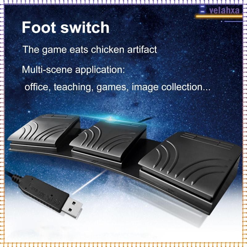 [Velahxa] Upgraded USB Foot Pedal Control Switch Computer Keyboard