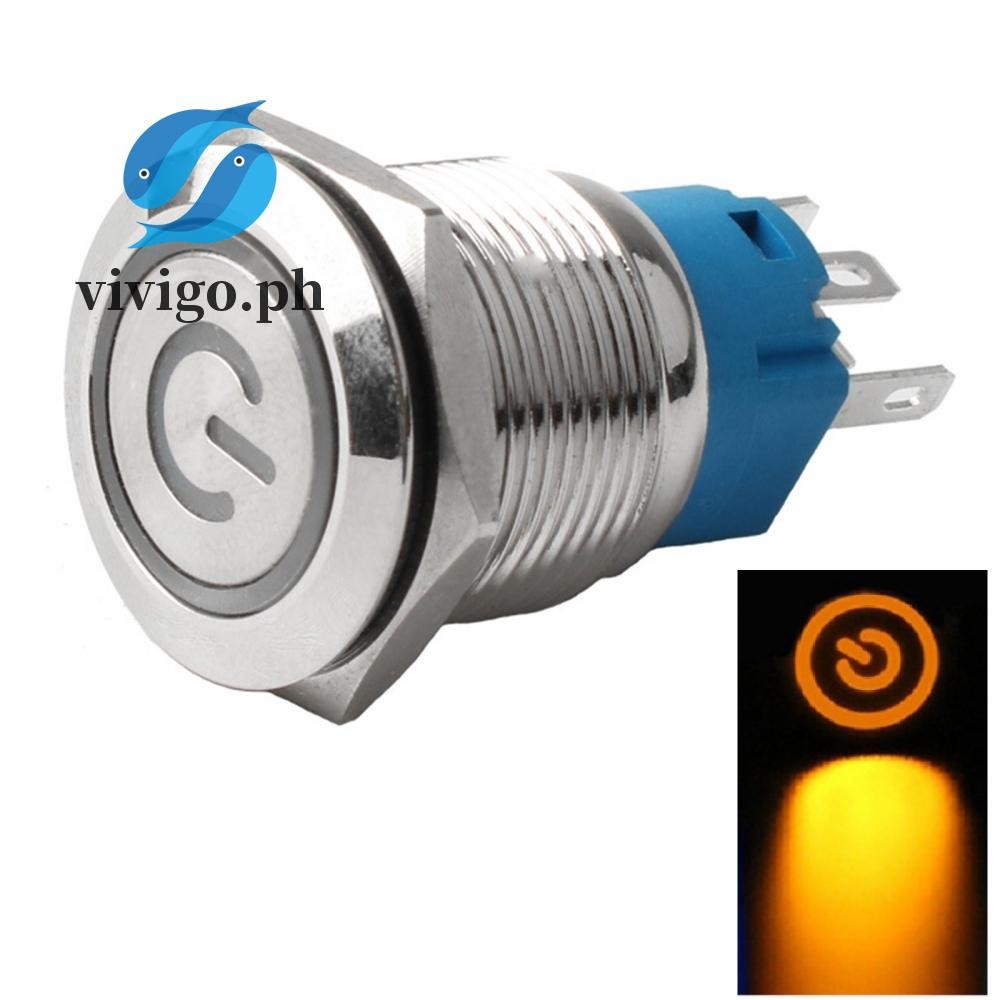 Push Button Switch 19mm 220VAC Button Switch IP66 LED Silver Contacts ...