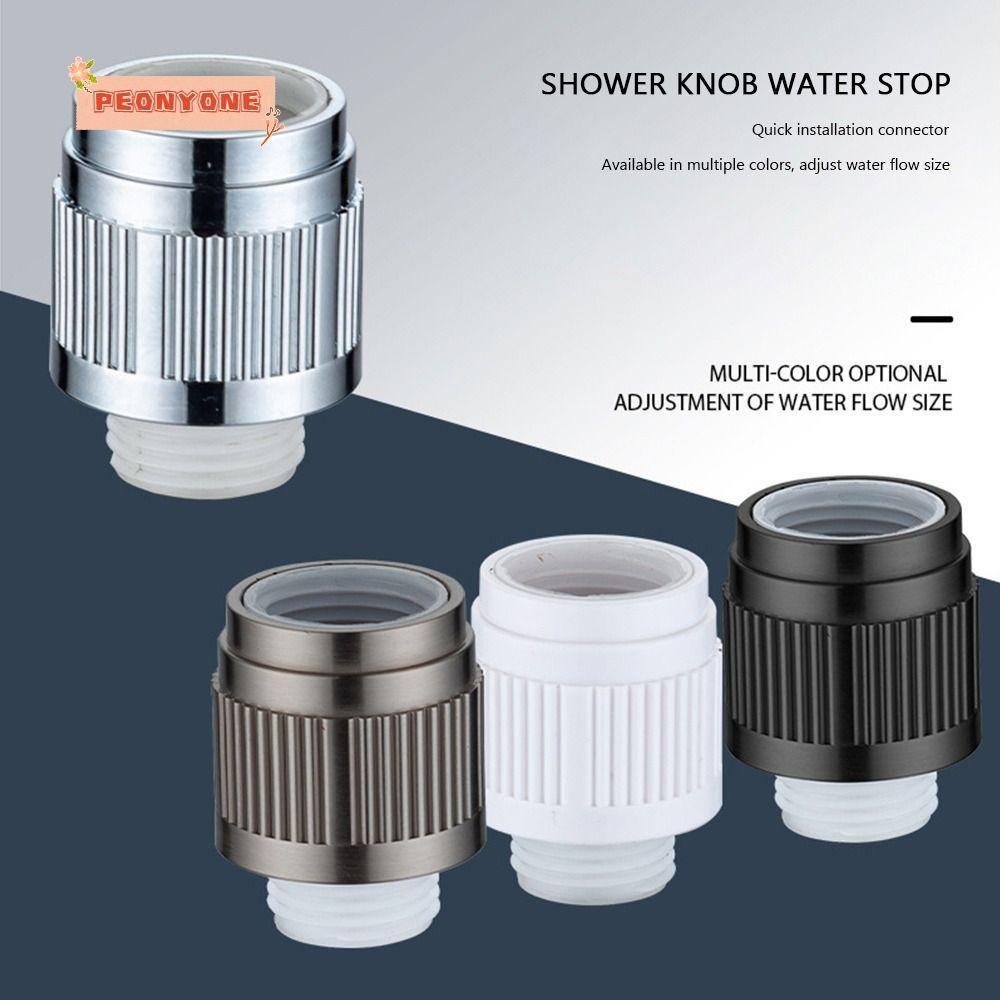 PEONYR Shower Head Arm Diverter, Flow Limiter Adjust Water Stop Valve