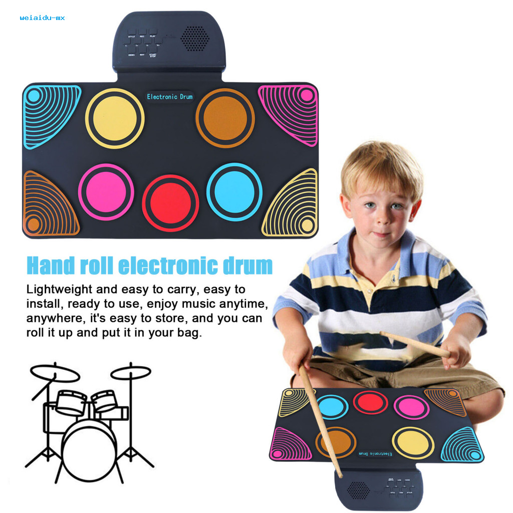 weiaidu Lightweight Drum Pads Onthego Drum Kit Portable Electronic