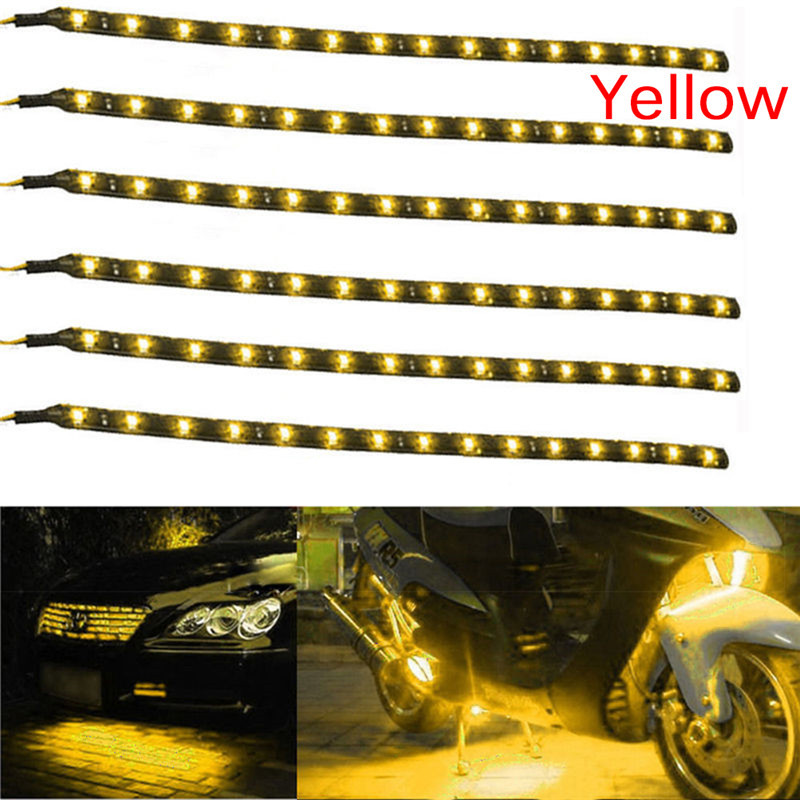 JCAAAP 6PCS Waterproof DC 12V Motor LED Strip Underbody Light For Car