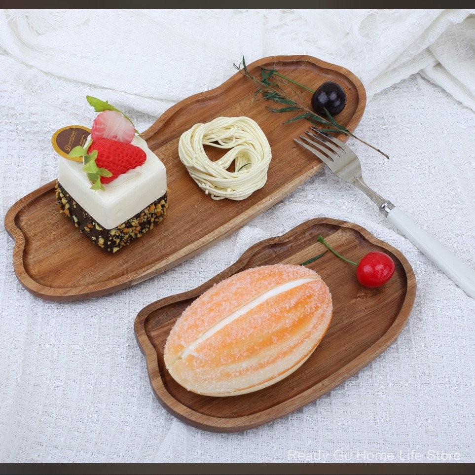 Acacia Wood Solid Wood Dessert Tray Serving Tray Fruit Display Tray ...