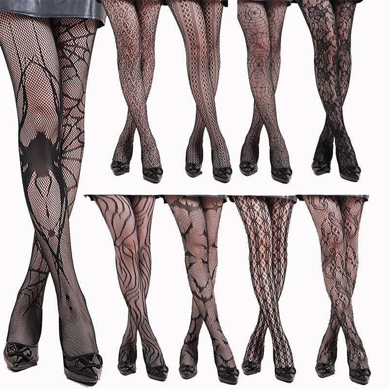 Fishnet Stockings - Gothic Spider Web Design - Black Silk | Shopee ...