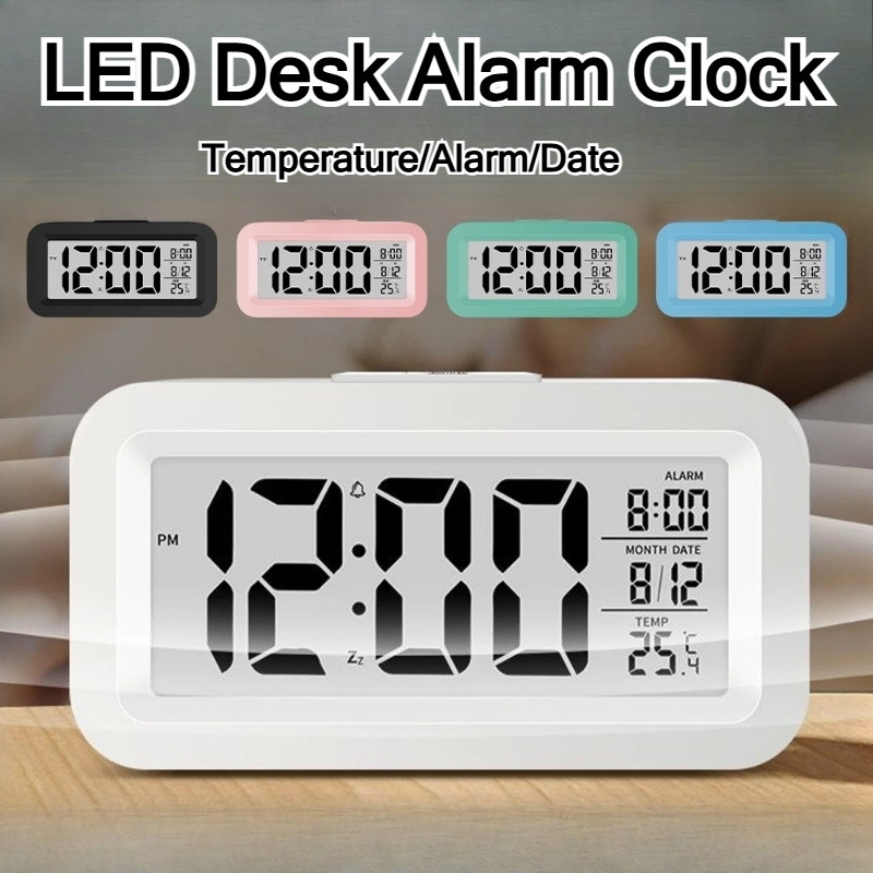 Digital Backlight LED Display Table Alarm Clock Snooze Thermometer ...