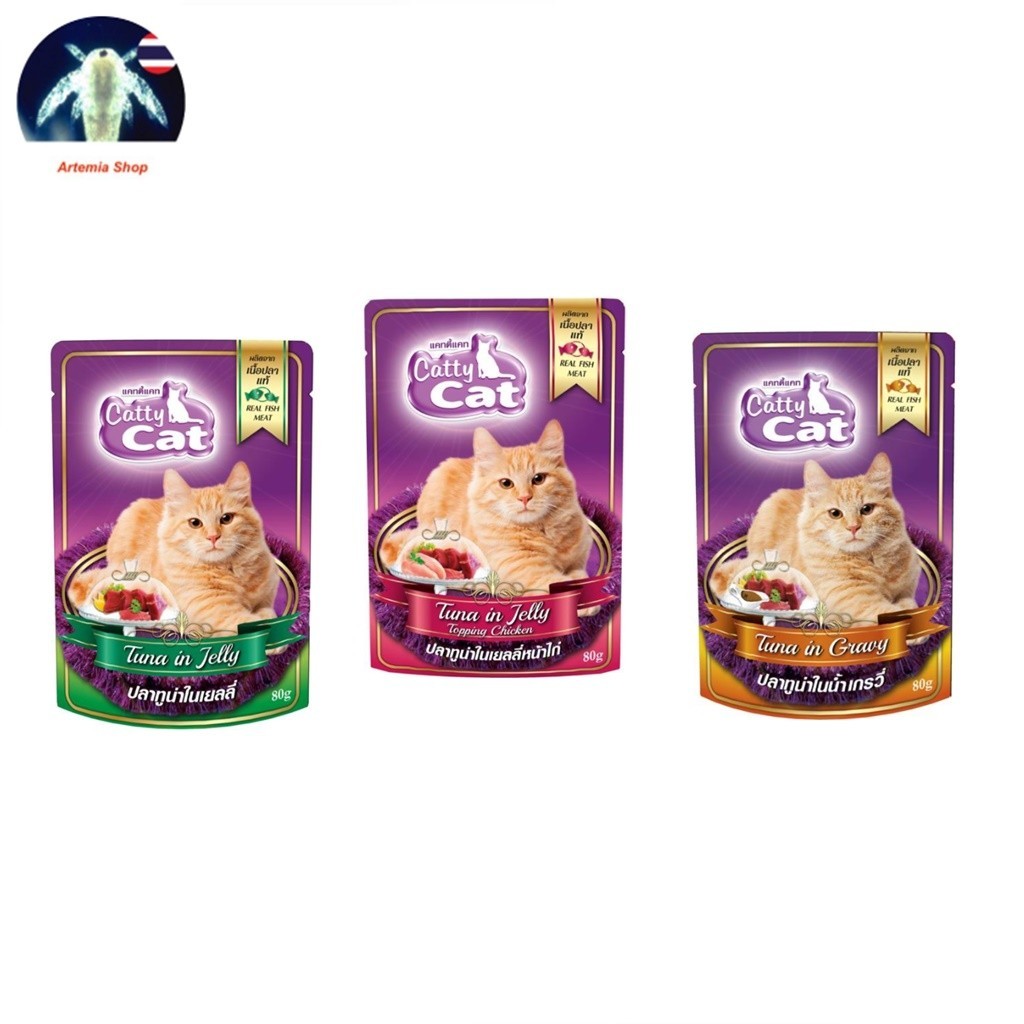 (12 Sachets) Catty Cat Food For Cats Red Tuna 80 G. | Shopee Philippines