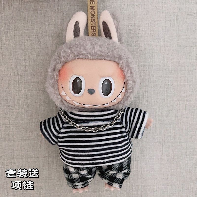 Ready Stock labubu Vinyl 17cm labubu Doll Baby Clothes Cute Pendant ...