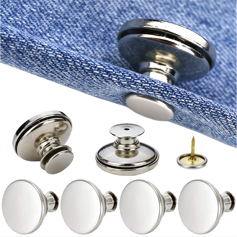 Adjustable Detachable Jeans Button Pins Pants Snap Fastener Sewing-free ...