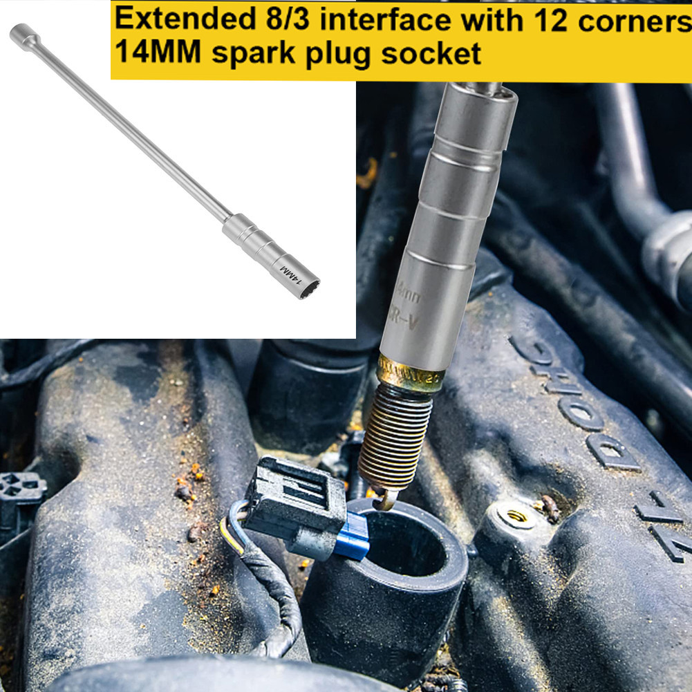 14/16mm Extend Spark Plug Socket Wrench Magnetic 12 Angle Repairing ...