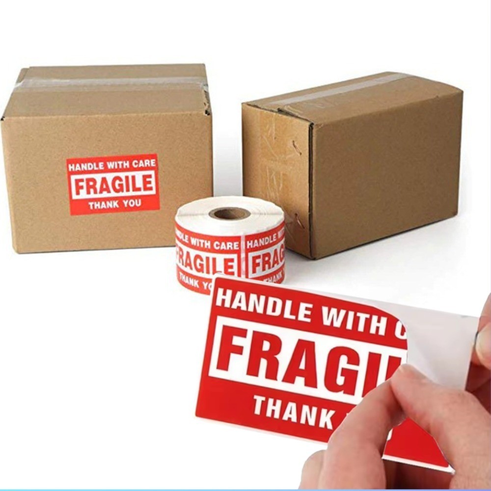 2 Roll Packaging Fragile Stickers Tape High Quality Red Fragile ...