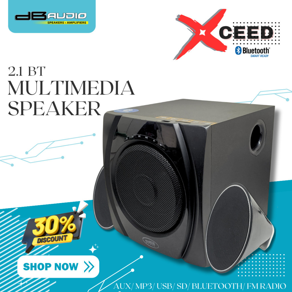 MEO DBaudio X-ceed 2.1 Bluetooth Wireless Multimedia PC Speaker AUX MP3 ...