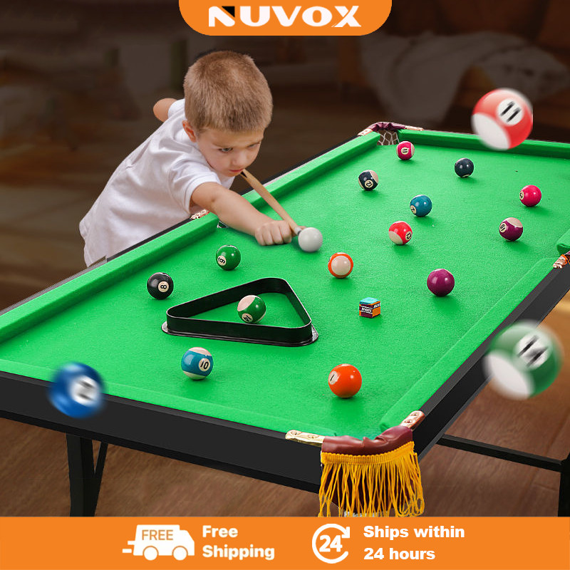 Mini Pool Table Portable Tabletop Billiards Game with Cue Balls Sticks ...