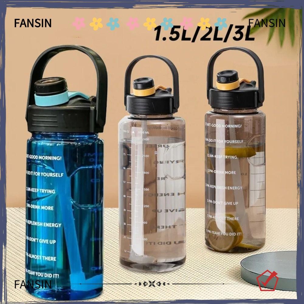FANSIN Drink Bottle, with Time Marker Leakproof Sports Water Bottle, 1 ...