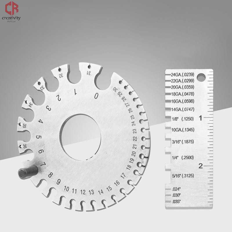 [CR] 036 Round AWG SWG Wire Gauge Thickness Ruler Gauge Diameter
