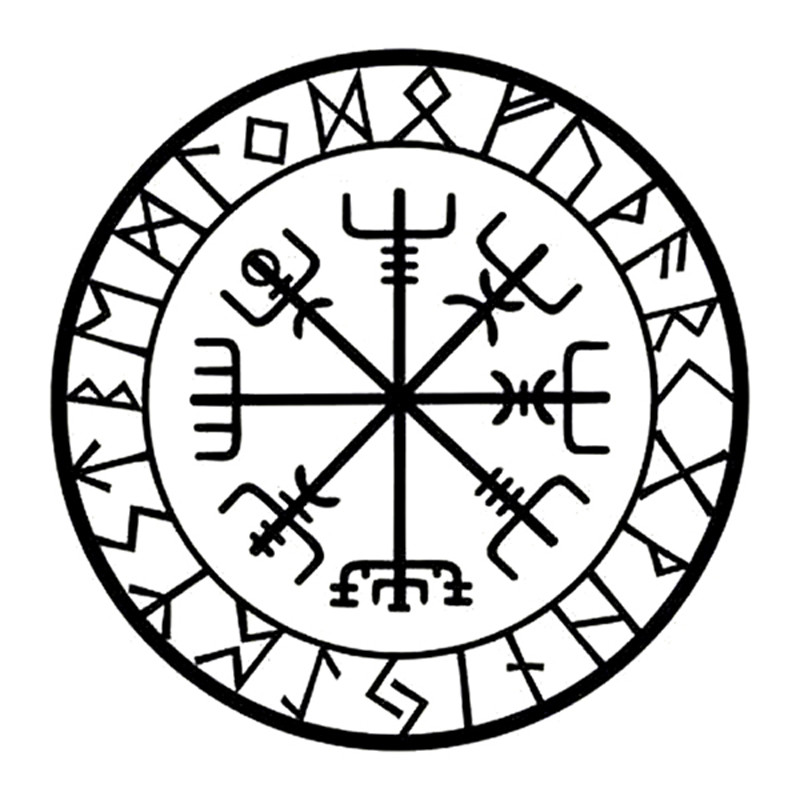 Originality Compass Rune Car Stickers Rear Windshield Window Glass ...