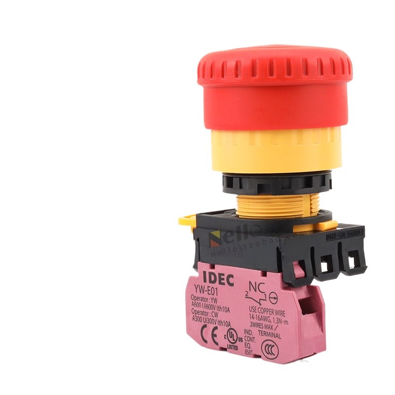 Hequan emergency stop switch button YW1B-V4E01R mushroom head emergency ...