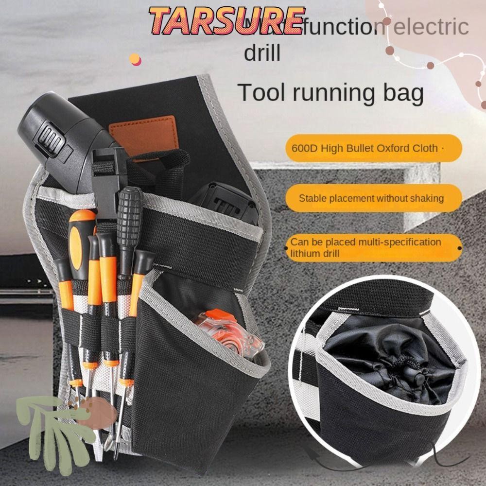 TARSURR Hand Drill Tool Box, Large Capacity Tool Belt Pack, Black Multi