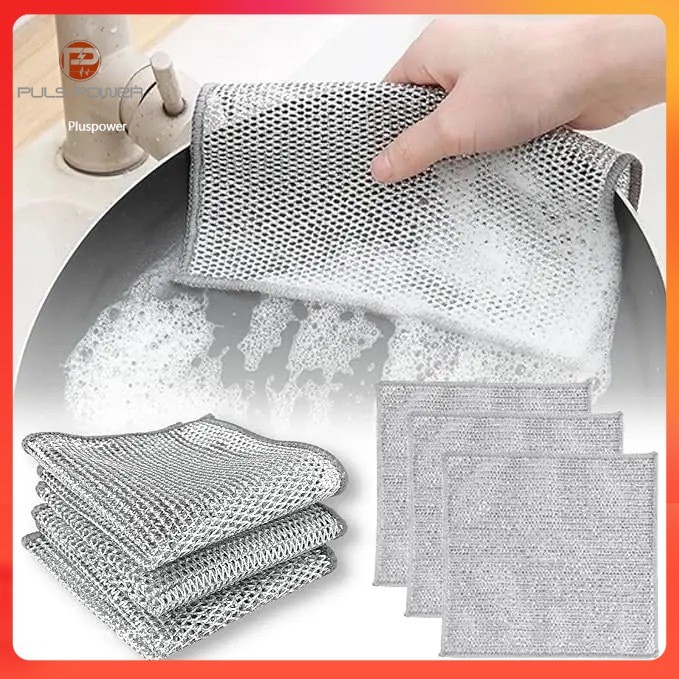 Wire Cleaning Cloth Dishwashing Scrubber Non-Scratch Wire Dishcloth ...