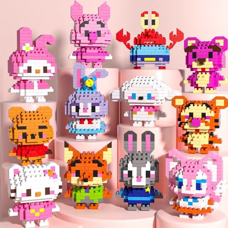 microparticle assembly building blocks cartoon doll ornaments children