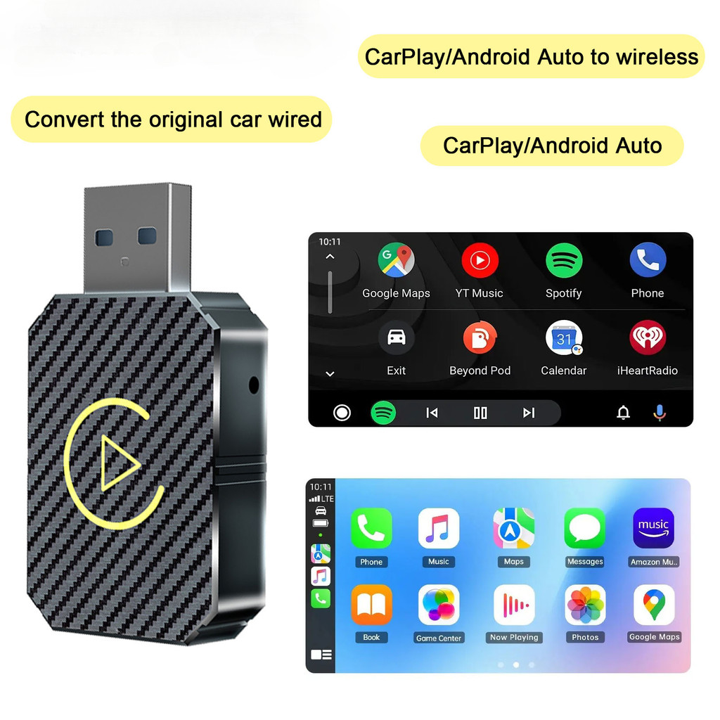 2024 Wireless CarPlay Android Auto Wireless Adapter Smart Mini Box Plug ...