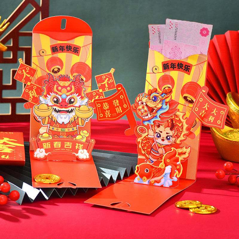 PP YESPERY 3D Chinese New Year Red Envelopes 2024 Chinese Dragon Year 