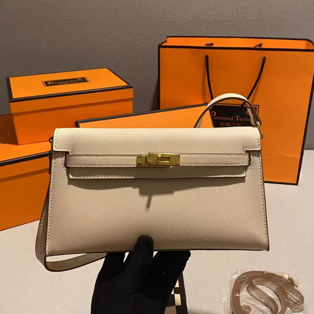 Underarm Kelly Bag Palm Pattern Genuine Leather Female Bag New Style