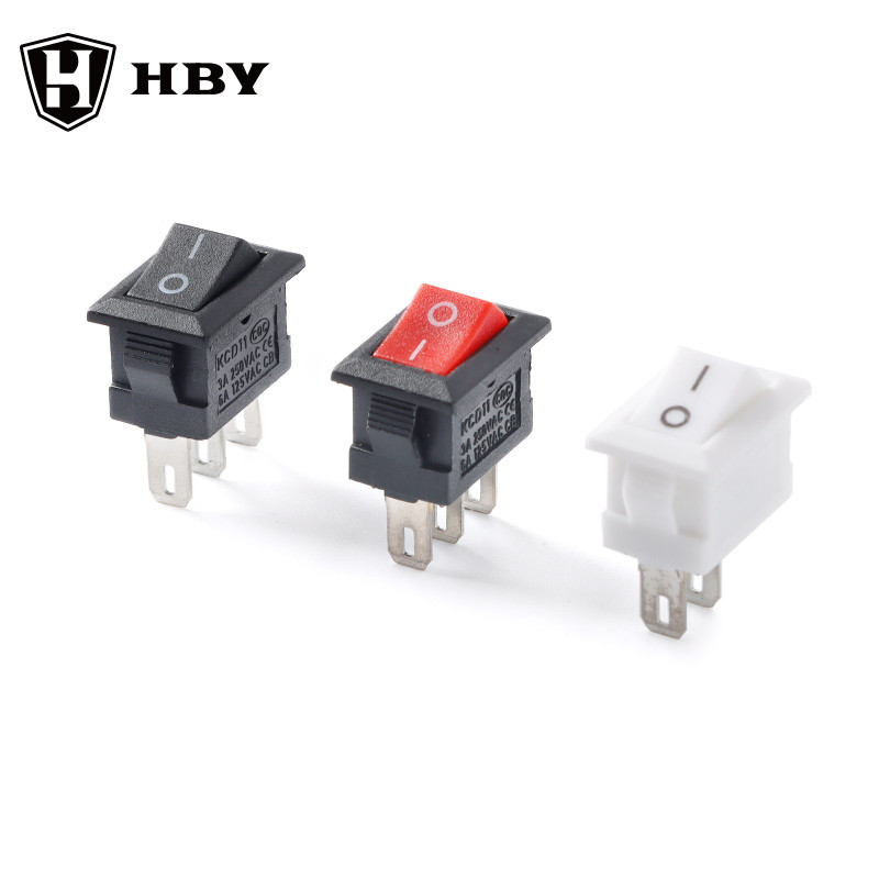 5Pcs KCD1-11 Push Button Switch 10x15mm SPST 2/3 Pin 3A 250V KCD11 Snap ...