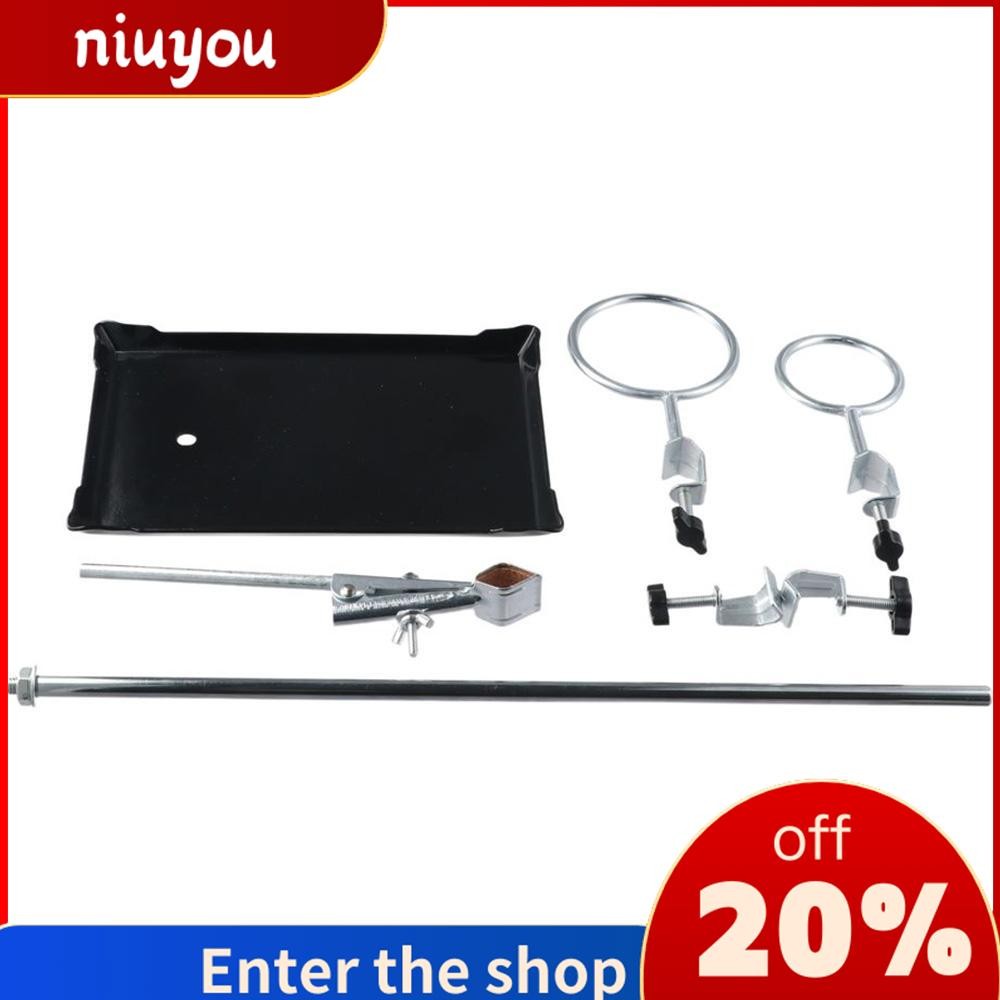 NIUYOU Steel Lab Stand Set, with Cast Iron Base Rod 16" L Laboratory
