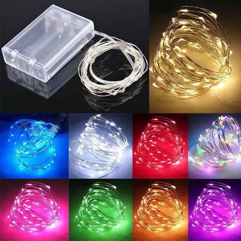 2/3/5/10M Copper Wire LED Lights String - Battery box Waterproof ...