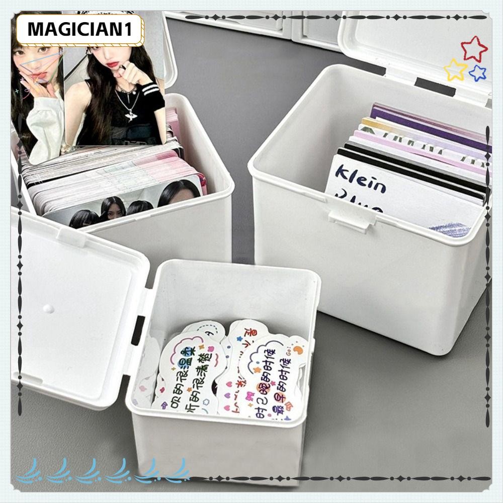 MAGICIAN1 Storage Box, White Idol Cards Collection Box, ID Card ...