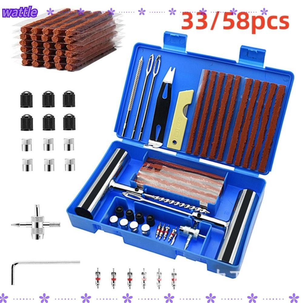 WATTLE 33/58pcs Auto Tire Repair Set, Car Van Durable Puncture Repair