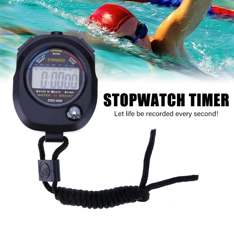 LCD Digital Stopwatch Timer, Outdoor Sports Running Fitness Counter ...