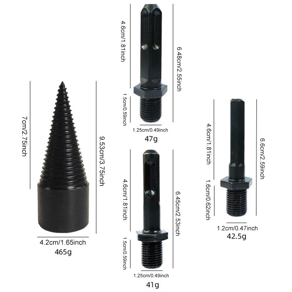 42mm Wood Drill Bit Splitter Firewood Splitter Screw Cones Bit for