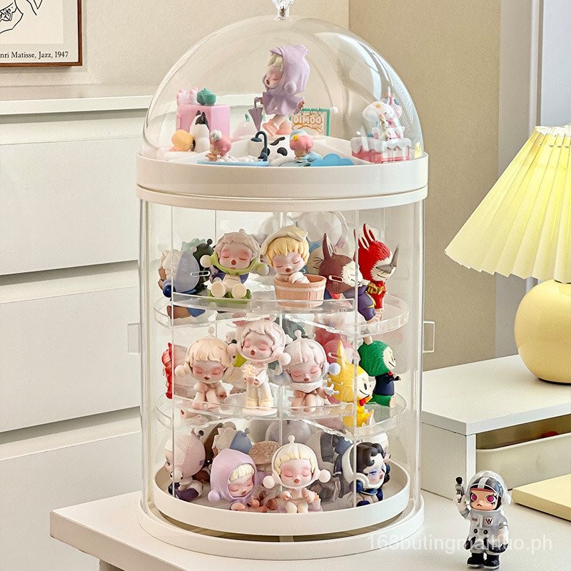 Pop Mart Display Box Container Acrylic Transparent Rotating Display ...