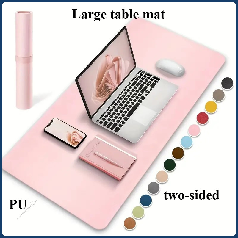 Portable double-sided PU leather table pad, waterproof gaming mouse pad ...