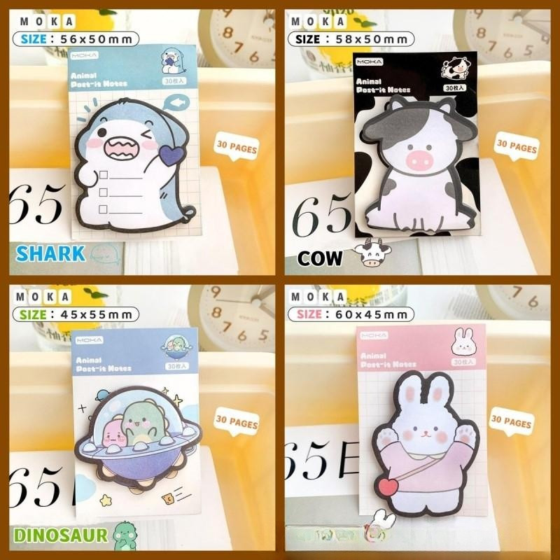20 sheets Animal Sticky Note Cartoon Tearable Time Record Memo Student ...