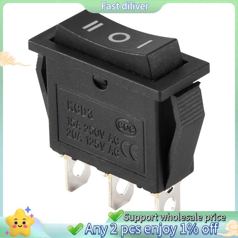 AC15A/250V 20A/125V 3 Pin SPDT ON-OFF-ON 3 Position Snap Rocker Switch ...