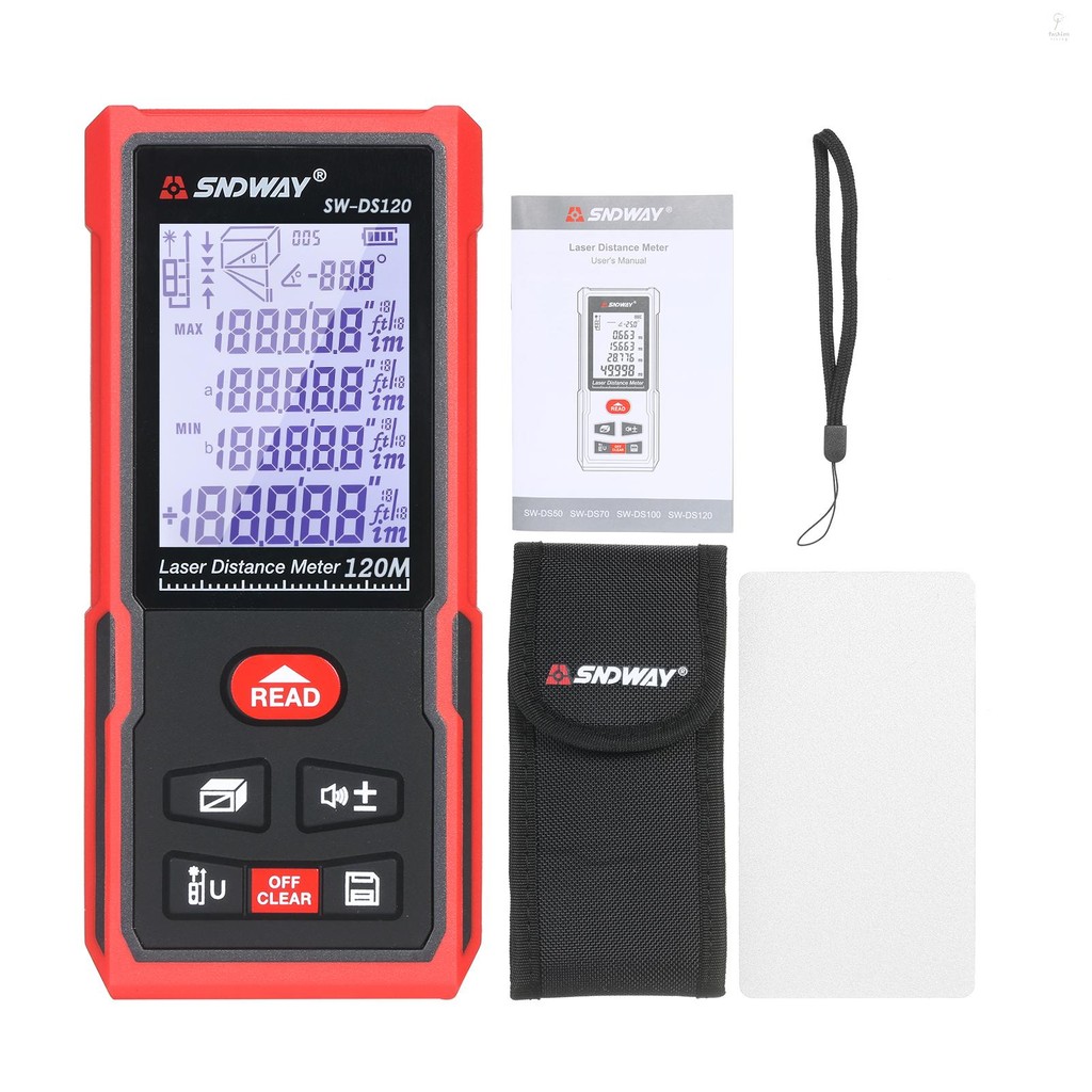 SNDWAY 120M Portable Laser Distance Meter Handheld Digital Laser ...