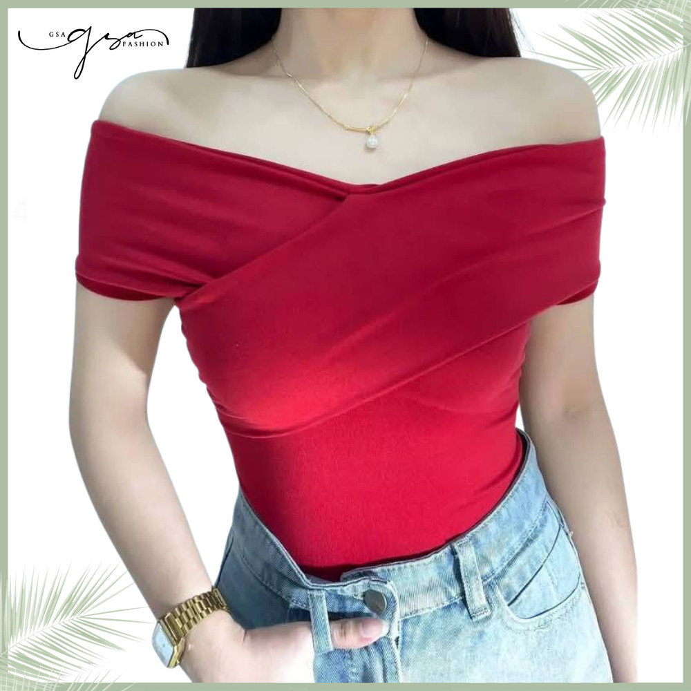 GSA | Velus Off Shoulder Double Lining Top for women | Fit Small to 2XL ...
