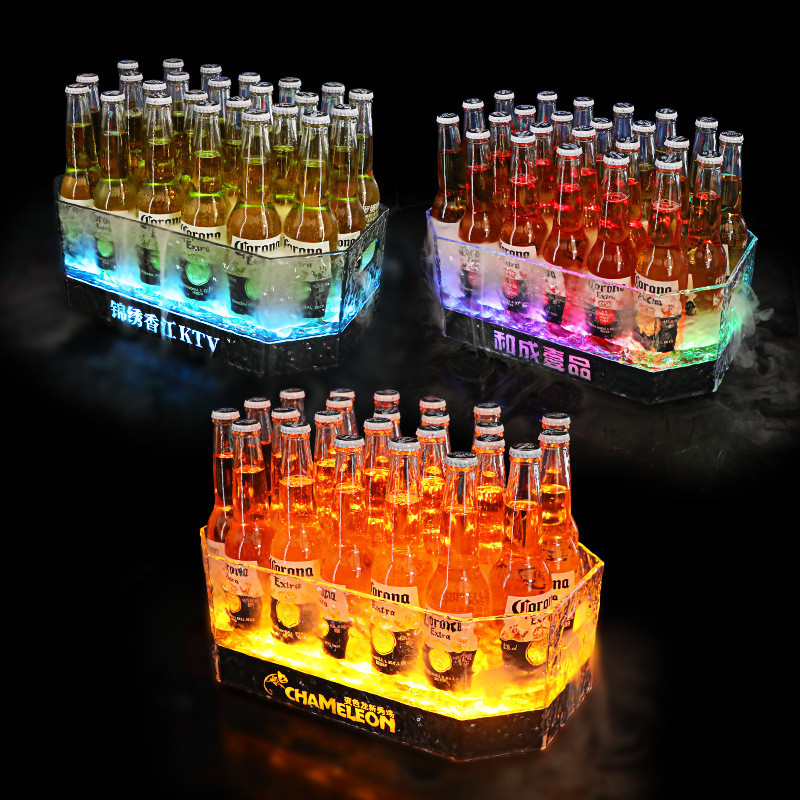 Bar Luminous Ice Barrel LED Ice Pattern Beer Barrel PC Frozen Champagne ...