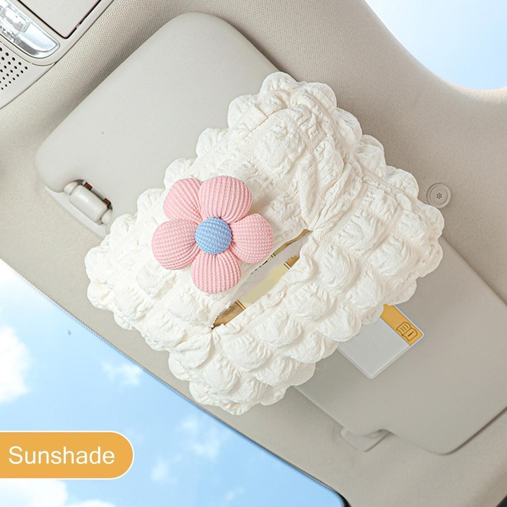 Car Tissue Box Storage Organizer Backseat Tissue Organizer Cute Flower ...