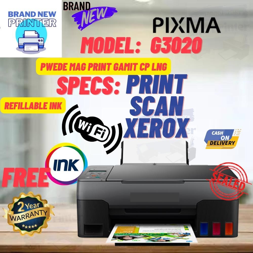 G3020 MODEL 4 in 1 Brand new refillable ink Printer Print/Scan/Xerox ...