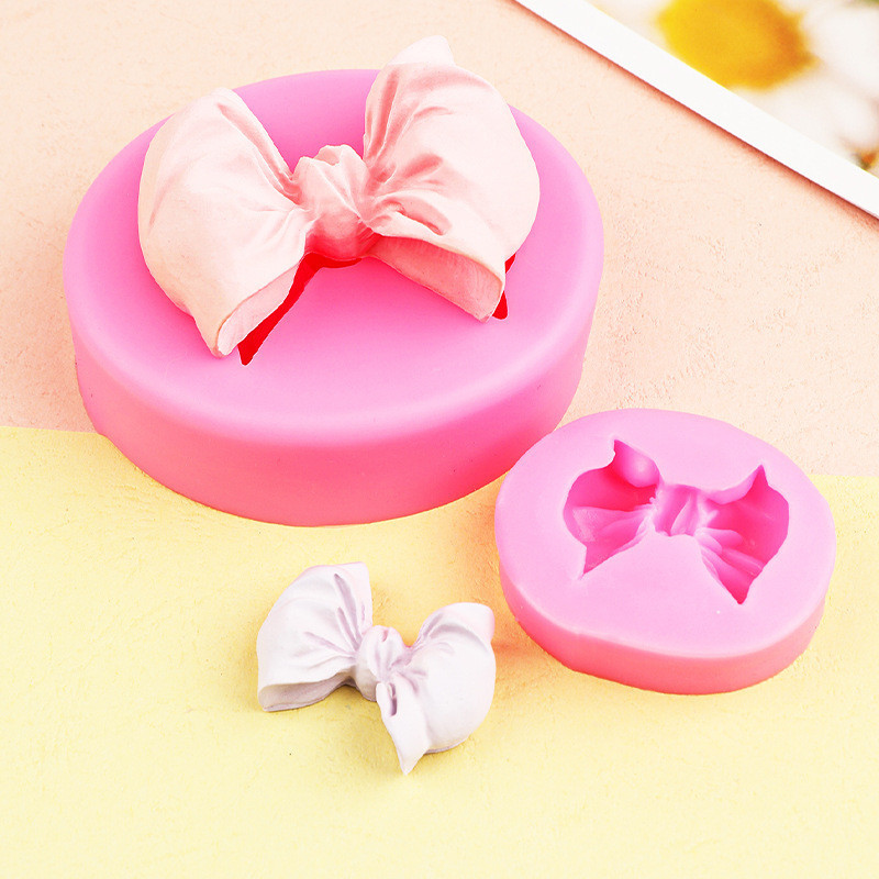 3D Bow Silicone Mold Chocolate Fondant Cake Decorations Mold Gypsum