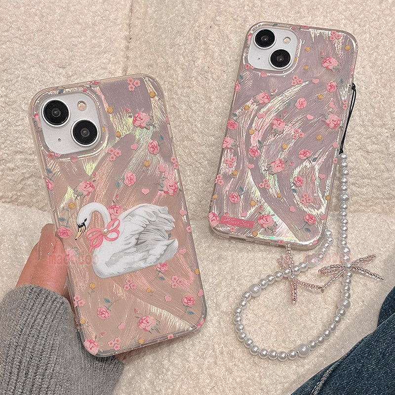 Romance Fresh Floral Casing for iPhone 16 15 14 Plus 12 Pro Max 13 11