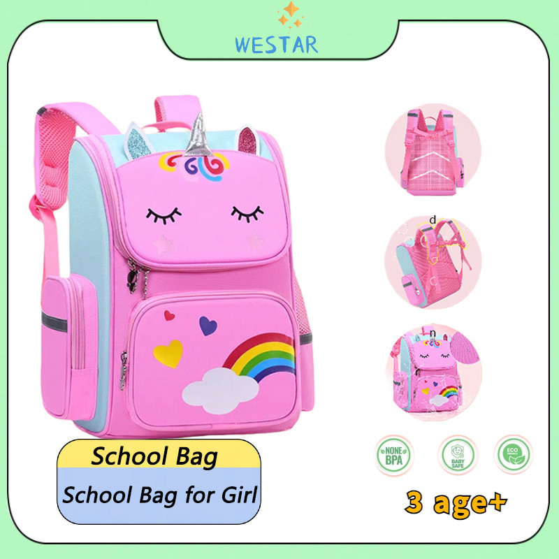 Cute Unicorn Schoolbags School Bag for Kids Girl Backpack Water Splash ...