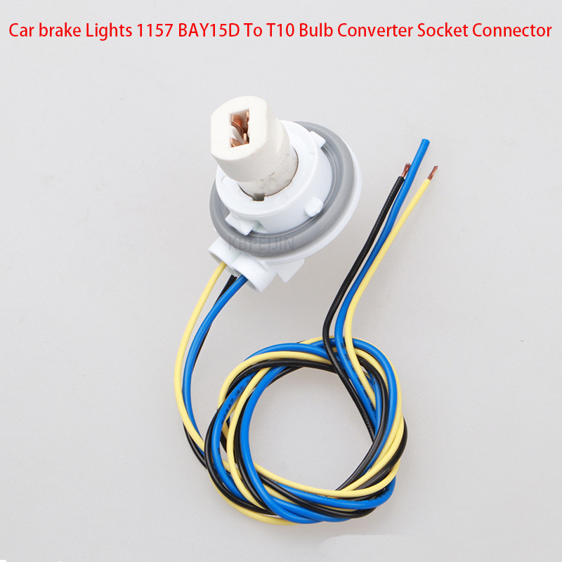 1Set 1157 BAY15D To T10 Converter Socket Cable Adapter Interface ...