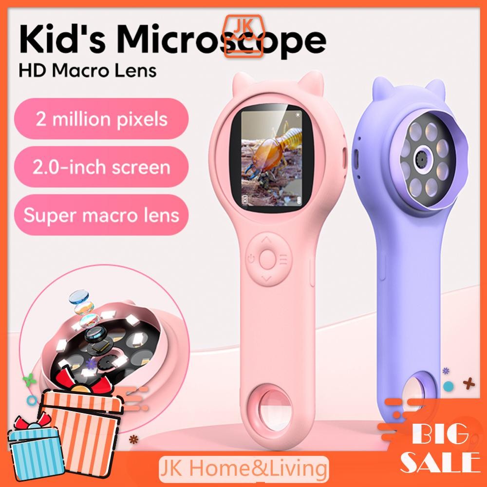 500X Handheld Digital Microscope 2 Inch IPS Screen Children Electronic ...