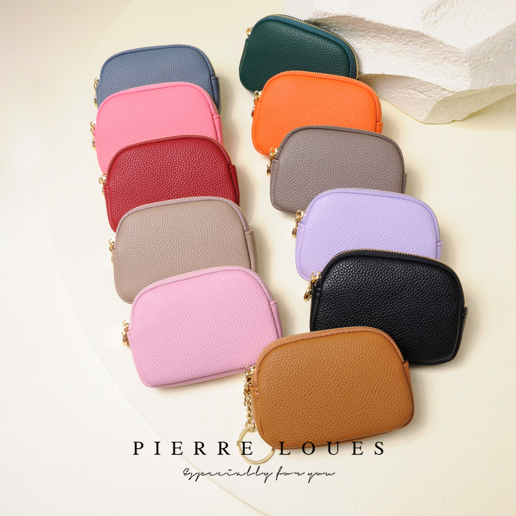 PU Leather Solid Color Simple Women Purse Multi Card Case Large ...