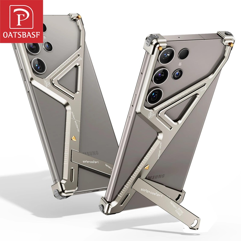 Oatsbasf Metal Frameless Phone Case for Samsung Galaxy S24 Ultra with